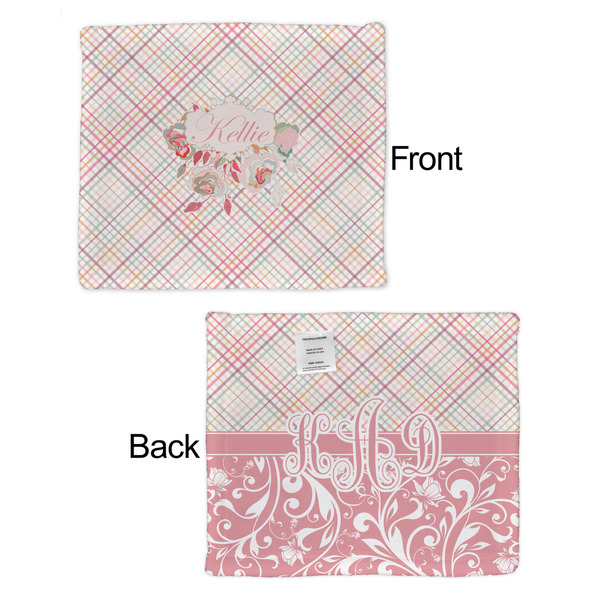 Modern Plaid & Floral Security Blanket - Front & Back View