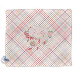Modern Plaid & Floral Security Blankets - Double Sided (Personalized)
