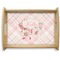 Modern Plaid & Floral Natural Wooden Tray - Large (Personalized)