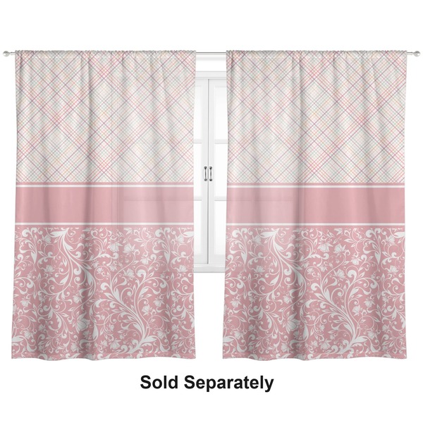 Modern Plaid & Floral Sheer Curtains
