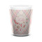 Modern Plaid & Floral Shot Glass - White - FRONT