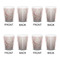 Modern Plaid & Floral Shot Glass - White - Set of 4 - APPROVAL