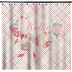 Modern Plaid & Floral Shower Curtain (Personalized)
