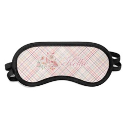 Modern Plaid & Floral Sleeping Eye Mask - Small (Personalized)
