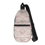 Modern Plaid & Floral Sling Bag (Personalized)