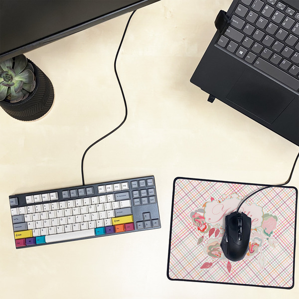 Modern Plaid & Floral Small Gaming Mats - LIFESTYLE