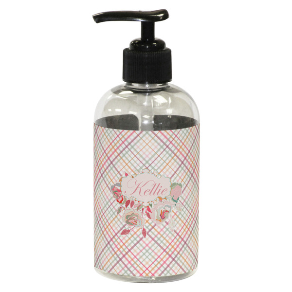 Modern Plaid & Floral Small Soap/Lotion Bottle
