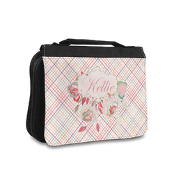 Modern Plaid & Floral Toiletry Bag - Small (Personalized)