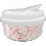 Modern Plaid & Floral Snack Container (Personalized)
