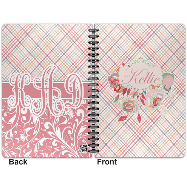 Modern Plaid & Floral Spiral Journal 7 x 10 - Apvl