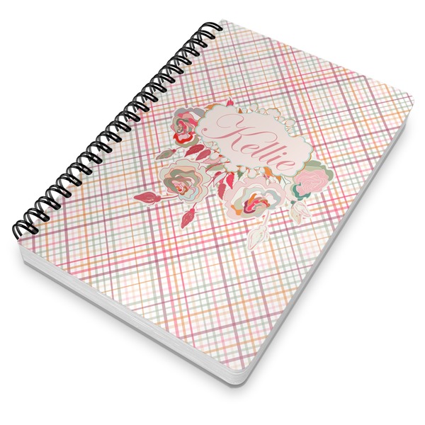 Modern Plaid & Floral Spiral Journal 7 x 10 - Main