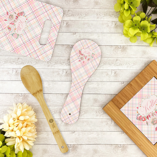 Modern Plaid & Floral Spoon Rest Trivet - LIFESTYLE
