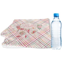 Modern Plaid & Floral Sports & Fitness Towel (Personalized)