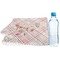 Modern Plaid & Floral Sports Towel Folded with Water Bottle