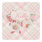 Modern Plaid & Floral Square Decal - Large (Personalized)