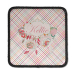 Modern Plaid & Floral Iron On Square Patch w/ Name or Text