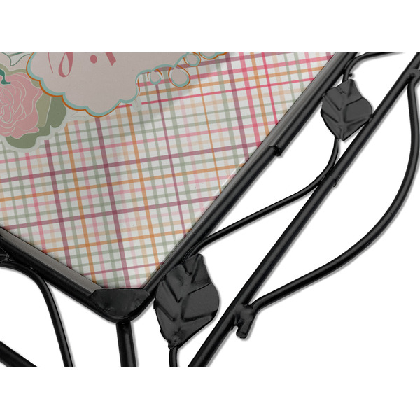 Modern Plaid & Floral Square Trivet - Detail