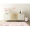 Modern Plaid & Floral Square Wall Decal Wooden Desk