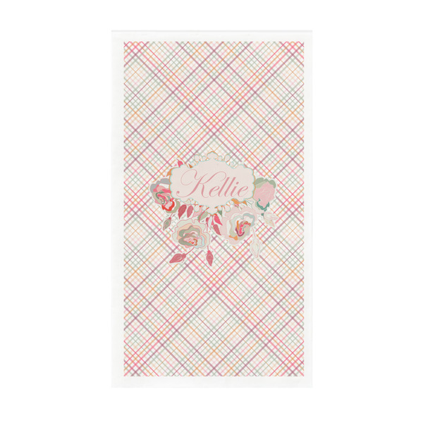 Custom Modern Plaid & Floral Guest Towels - Full Color - Standard (Personalized)