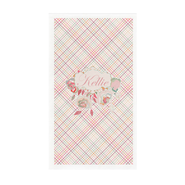 Custom Modern Plaid & Floral Guest Paper Towels - Full Color - Standard (Personalized)