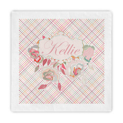 Modern Plaid & Floral Standard Decorative Napkins (Personalized)