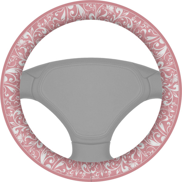 Custom Modern Plaid & Floral Steering Wheel Cover
