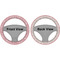 Modern Plaid & Floral Steering Wheel Cover- Front and Back