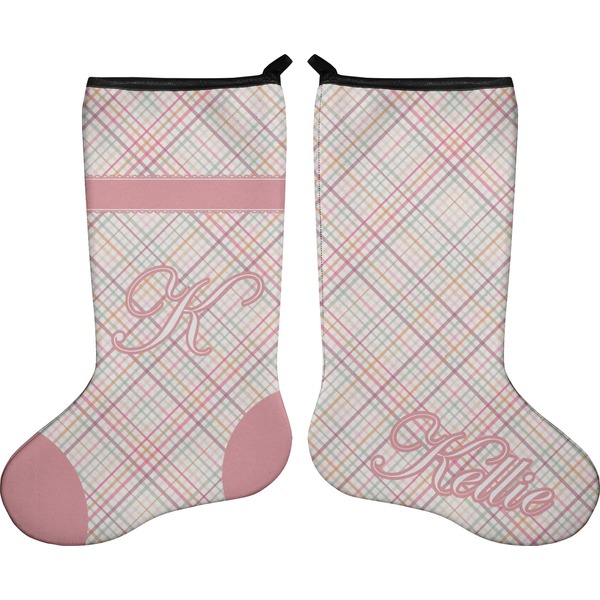 Modern Plaid & Floral Stocking - Double-Sided - Approval