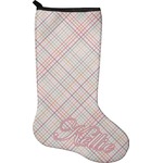 Modern Plaid & Floral Holiday Stocking - Neoprene (Personalized)