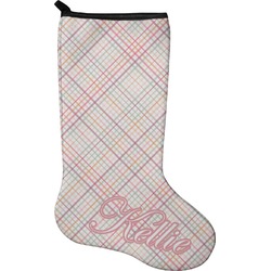Modern Plaid & Floral Holiday Stocking - Single-Sided - Neoprene (Personalized)