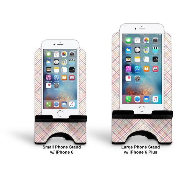 Modern Plaid & Floral Stylized Phone Stand - Comparison