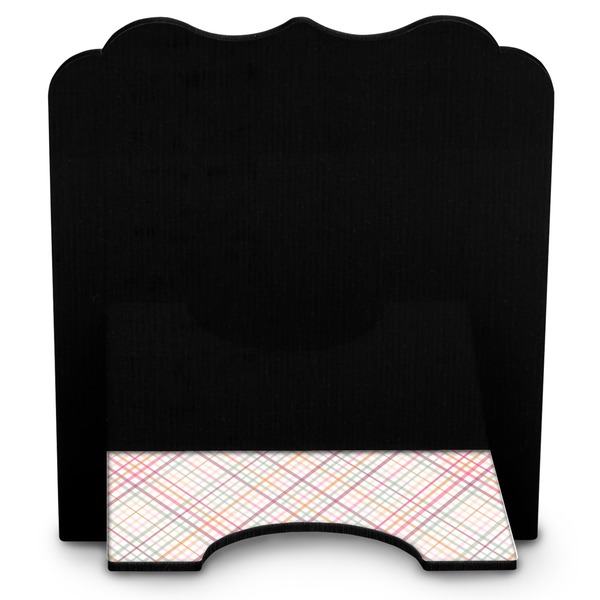 Modern Plaid & Floral Stylized Tablet Stand - Back