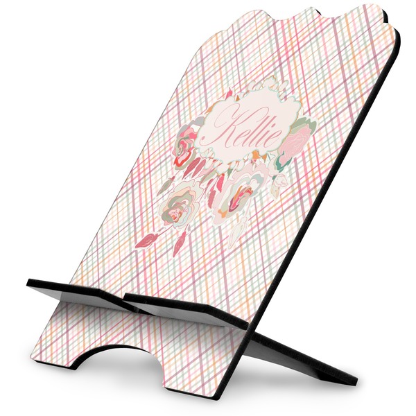 Custom Modern Plaid & Floral Stylized Tablet Stand (Personalized)