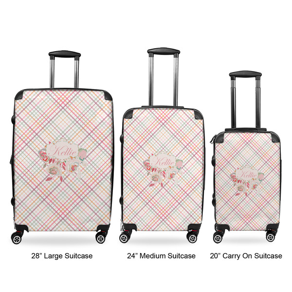 Modern Plaid & Floral Suitcase Set 1 - APPROVAL