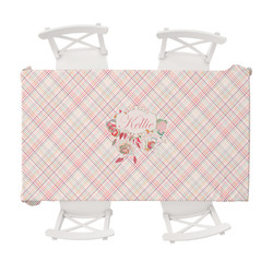 Modern Plaid & Floral Tablecloth - 58"x102" (Personalized)