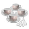 Modern Plaid & Floral Tea Cup - Set of 4