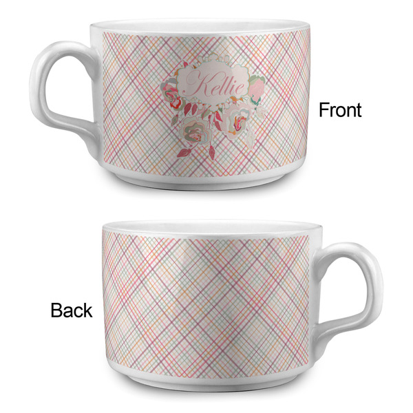 Modern Plaid & Floral Tea Cup - Single Apvl