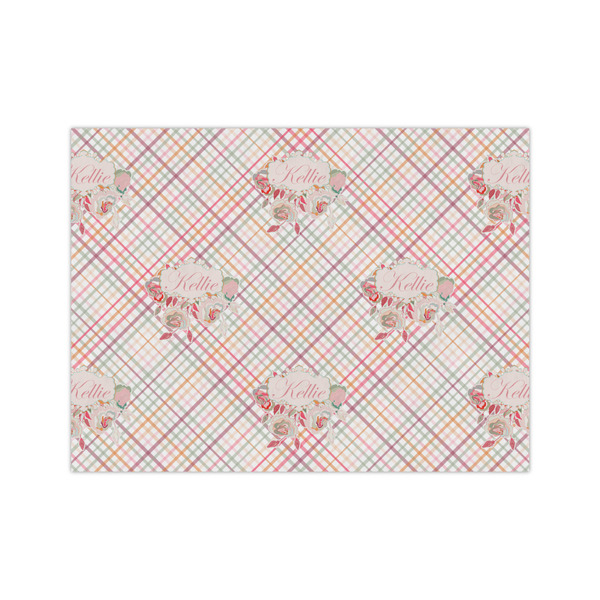 Custom Modern Plaid & Floral Tissue Paper Sheets - Medium - Heavyweight (Personalized)