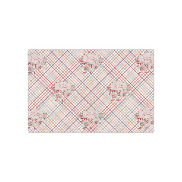 Custom Modern Plaid & Floral Tissue Paper Sheets - Small - Heavyweight (Personalized)