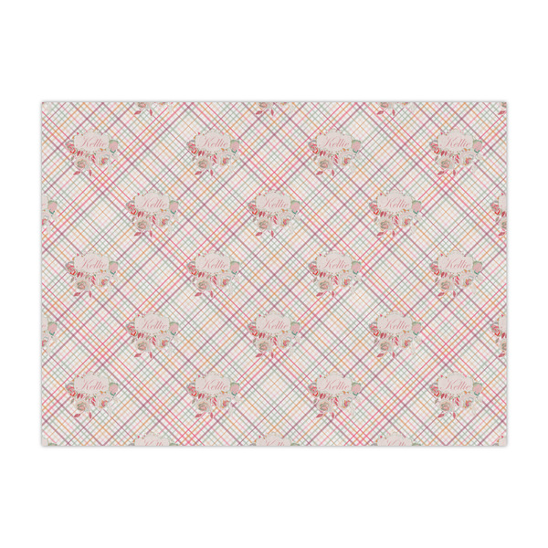 Custom Modern Plaid & Floral Tissue Paper Sheets (Personalized)