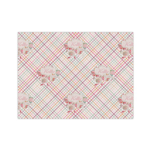 Custom Modern Plaid & Floral Medium Tissue Papers Sheets - Lightweight (Personalized)