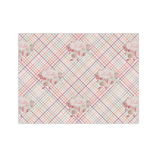 Custom Modern Plaid & Floral Tissue Paper Sheets - Medium - Lightweight (Personalized)