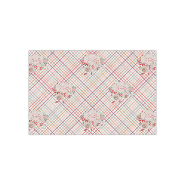 Custom Modern Plaid & Floral Tissue Paper Sheets - Small - Lightweight (Personalized)