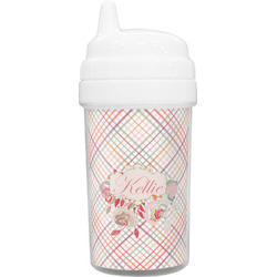 Modern Plaid & Floral Sippy Cup (Personalized)
