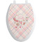 Modern Plaid & Floral Toilet Seat Decal Elongated