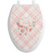 Modern Plaid & Floral Toilet Seat Decal - Elongated (Personalized)