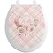 Modern Plaid & Floral Toilet Seat Decal - Round (Personalized)