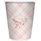 Modern Plaid & Floral Waste Basket - Single Sided (White) (Personalized)