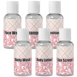 Modern Plaid & Floral Travel Bottles (Personalized)