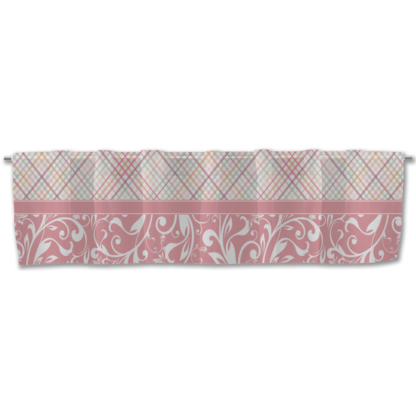 Modern Plaid & Floral Valance - Front
